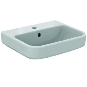 Ideal Standard Handwaschbecken i.life B 1 Hahnloch mit Überlauf 450x380x160mm Weiß – Bild 3