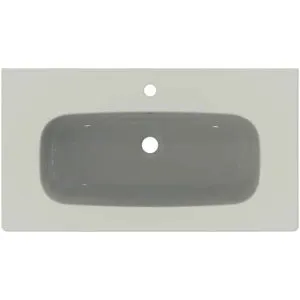 Ideal Standard Möbelwaschtisch i.life A 1 Hahnloch mit Überlauf 840x460x155mm Weiß – Bild 4