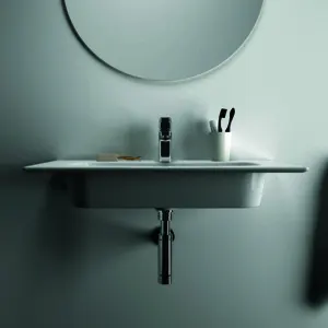 Ideal Standard Möbelwaschtisch i.life A 1 Hahnloch mit Überlauf 840x460x155mm Weiß – Bild 5