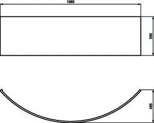 Ideal Standard Schürze für Eck-Badewanne i.life 1985x465x550mm Weiß – Bild 3