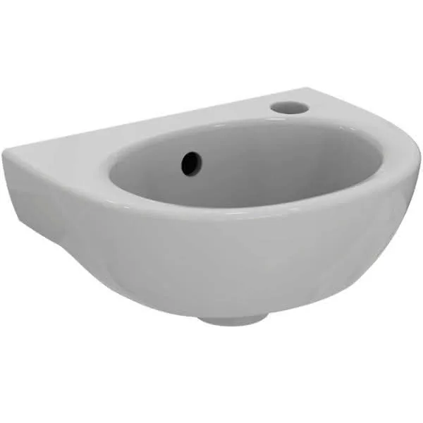 Ideal Standard Handwaschbecken Eurovit, 1 Hahnlochrechts, mit Überlauf, 350x260x160mm, Weiß