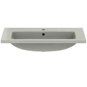Ideal Standard Möbelwaschtisch i.life S 1 Hahnloch mit Überlauf 810x385x180mm Weiß – Bild 4