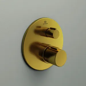 Ideal Standard Einzelthermostat UP Ceratherm T100, Bausatz 2, Rosette d:163mm, Brushed Gold – Bild 5