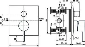 Ideal Standard Badearmatur UP Joy Neo DIN EN 1717 Chrom – Bild 4