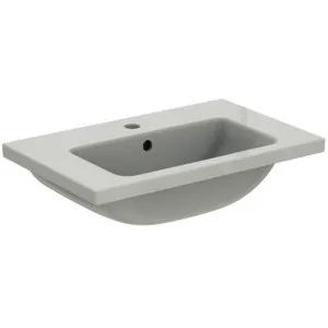 Ideal Standard Möbelwaschtisch i.life S 1 Hahnloch mit Überlauf 610x385x180mm Weiß