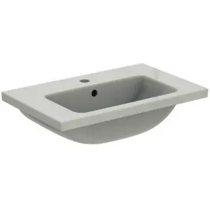 Ideal Standard Möbelwaschtisch i.life S 1 Hahnloch mit Überlauf 610x385x180mm Weiß