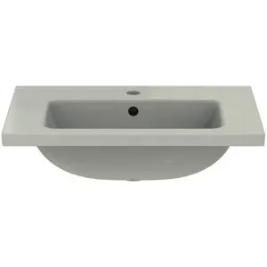 Ideal Standard Möbelwaschtisch i.life S 1 Hahnloch mit Überlauf 610x385x180mm Weiß – Bild 4