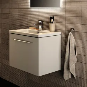 Ideal Standard Möbelwaschtisch i.life S 1 Hahnloch mit Überlauf 610x385x180mm Weiß mit Ideal Plus – Bild 5