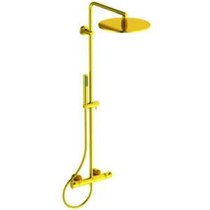 IS Duschsystem Ceratherm T125 mit Badetherm. Pin-Griffe Brushed Gold