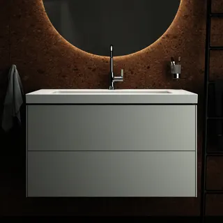 Ideal Standard Möbelwaschtisch Extra 1 Hahnloch mit Überlauf 1010x510x150mm Weiß – Bild 5