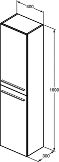 Ideal Standard Hochschrank i.life A mit 2 Türen 400x300x1600mm Weiß matt – Bild 5