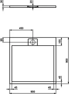 Ideal Standard Quadrat-Brausewanne UltraFlatS i.life 900x900x30mm Quarzgrau – Bild 3