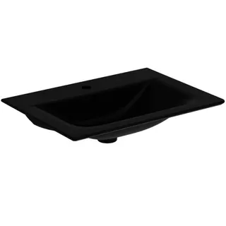 Ideal Standard Möbelwaschtisch Connect Air 1 Hahnloch mit Überlauf 640x460x165mm Schwarz – Bild 1