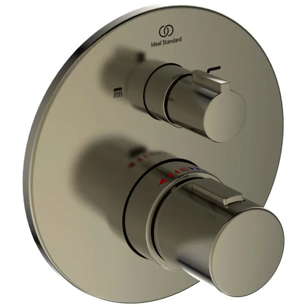 Ideal Standard Badethermostat UP Ceratherm T100, Bausatz 2, Rosette d:163mm, Silver Storm