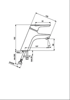 Ideal Standard Waschtischarmatur Ceramix, o.Ablgarn., Ausld. 137mm, Chrom – Bild 2