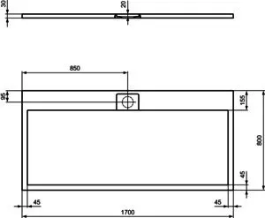 Ideal Standard Rechteck-BRW Ultra Flat S i.life 1700x800x30mm Carraraweiß – Bild 5