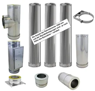 BS DW Fertig-Schornstein 4,7 m - d:130 KOMPLETTPAKET mit WDF