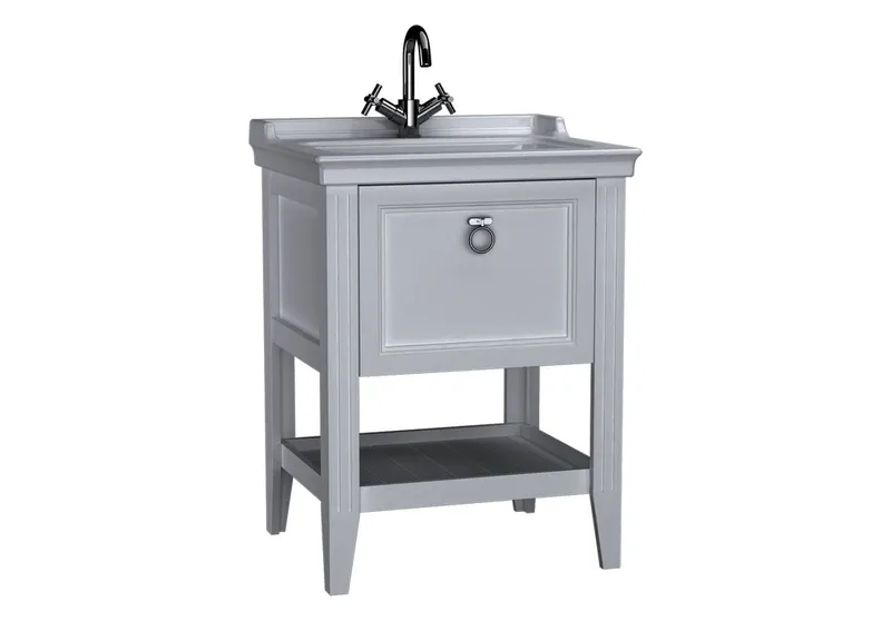 VitrA Set Waschtisch + Unterschrank Valarte 645 mm 1 Vollauszug Weiß Matt