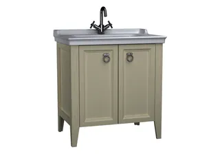 VT Set Waschtisch + Unterschrank Valarte 795 mm 2 Türen Elfenbein Matt
