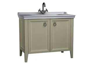 VitrA Set Waschtisch + Unterschrank Valarte 995 mm 2 Türen Elfenbein Matt