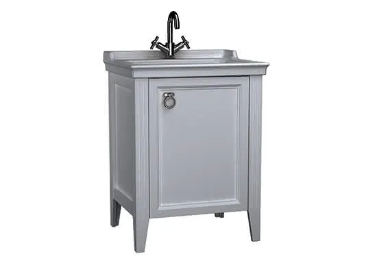 VitrA Set Waschtisch + Unterschrank Valarte 650 mm 1 Tür Anschlag rechts Weiß Matt