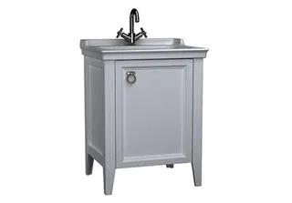 VT Set Waschtisch + Unterschrank Valarte 650 mm 1 Tür Anschlag rechts Weiß Matt