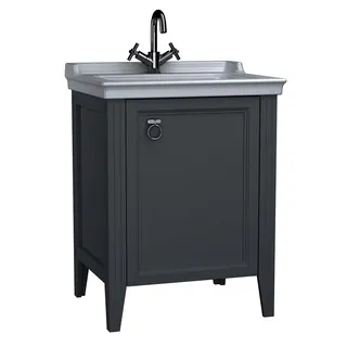 VT Set Waschtisch + Unterschrank Valarte 650 mm 1 Tür Anschlag rechts Grau Matt