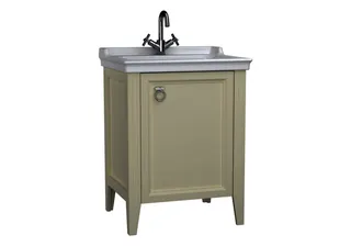 VT Set Waschtisch + Unterschrank Valarte 650 mm 1 Tür Anschlag re. Elfenbein Matt