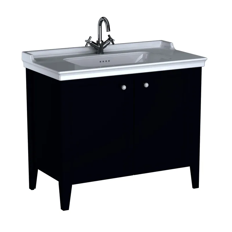 VitrA Set Waschtisch + Unterschrank Valarte 995 mm 2 Türen Stahlblau