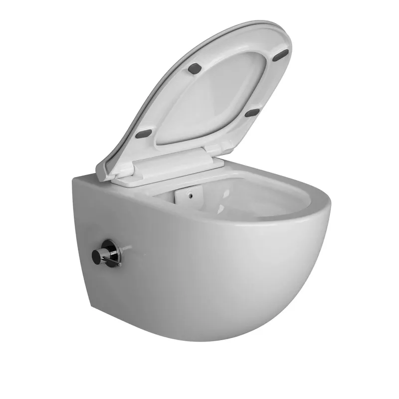 VT Wand-WC-Set Aquacare Sento Rohrunterbrecher Armatur Weiß Hochglanz