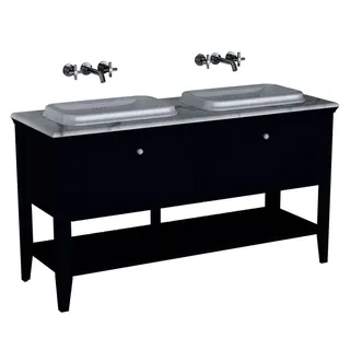 VT Set Waschtisch + Unterschrank Valarte 2 Einbau-WT 1495 mm 2 Auszüge Stahlblau