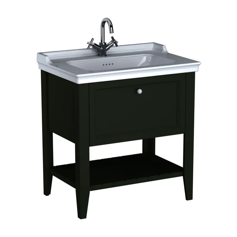 VitrA Set Waschtisch + Unterschrank Valarte 795 mm 1 Vollauszug Vintage Grün