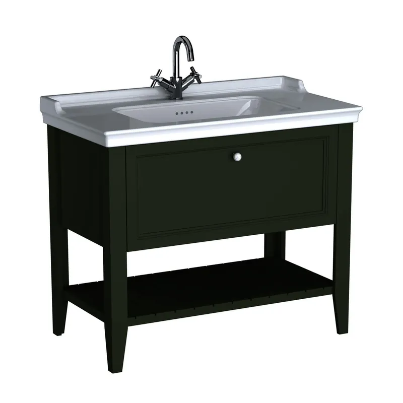 VitrA Set Waschtisch + Unterschrank Valarte 995 mm 1 Vollauszug Vintage Grün