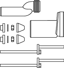 TECE Anschlussset etagiert 25 mm, DN 90, für wandhängende WCs – Bild 2