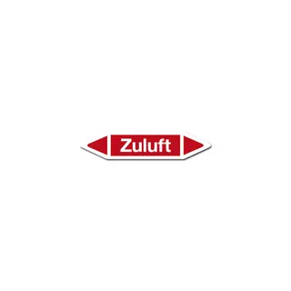 Fließrichtungspfeil ZULUFT DIN rot