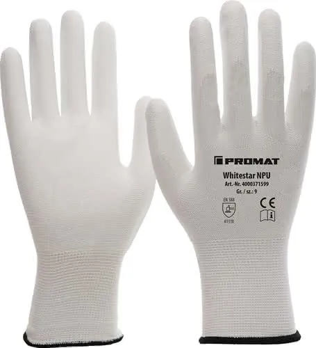 Handschuhe Whitestar NPU Gr.8 (L) weiß E N 388 PSA II Nyl.m.PU PROMAT
