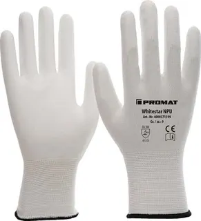 Handschuhe Whitestar NPU Gr.10 (XXL) wei ß EN 388 PSA II Nyl.m.PU PROMAT