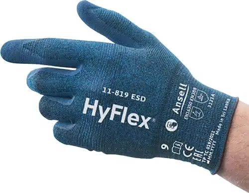 Handschuhe HyFlex 11-819 ESD Gr.8 blau E N 388,EN 16350 PSA II ANSELL