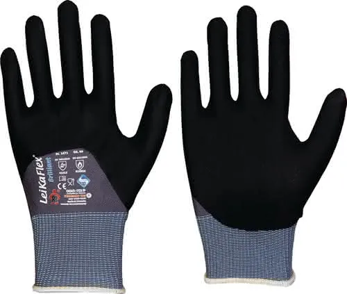 Handschuhe LeikaFlex® Brilliant Gr.10 gr au/schwarz PSA II 12 PA LEIPOLD