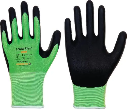 Handschuhe LeikaFlex® Cool Gr.10 grün/sc hwarz EN 388,EN 420 PSA II 12 PA LEIPOLD