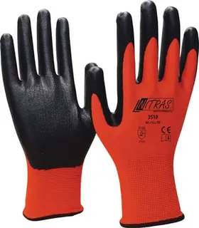 Handschuhe Nitril Foam Gr.10 rot/schwarz Nyl.m.Nitrilschaum EN 388 PSA II NITRAS