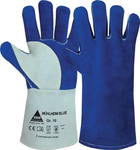 Schweißerhandschuhe Mühlheim Blue Gr.10 blau/grau Rindspaltleder