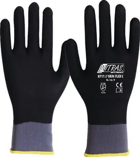 Handschuhe SKIN FLEX C Gr.8 grau/schwarz EN 388 II Strick m.Beschichtung NITRAS