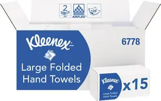Falttuch KLEENEX® 6778 2-lagig weiß L320 xB215ca.mm 15 Pk.x124 Tü.=1860 Tü.