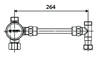 SCHELL Eckventil-Thermostat Set Verrohrungsset Starr, chrom – Bild 2