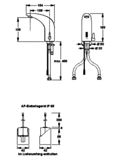 Armatur Saniline Dolphin 2 Kalt-/Warmwasser Batterie – Bild 3