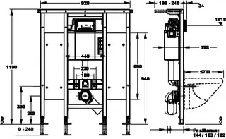 nextVIT WC-Element Typ A31 SBH 120 Barrierefrei mit Stützklappgriff-Element – Bild 3