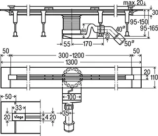 Viega Duschrinne Advantix Vario 4965.20 in 300-1200mm – Bild 4