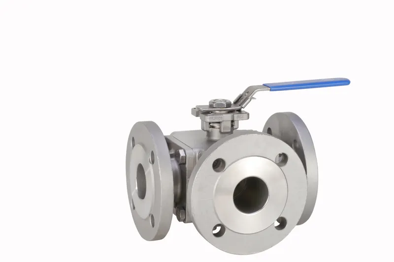 Dreiwege-Flansch-Kugelhahn Edelstahl 640ET-65-PN16 mit T-Bohrung