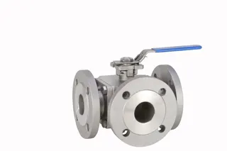Dreiwege-Flansch-Kugelhahn Edelstahl 640ET-65-PN16 mit T-Bohrung